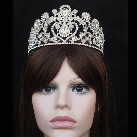 Beauty Baroque Big Queen Pageant Prom Princess Crown Crystal Rhinestone