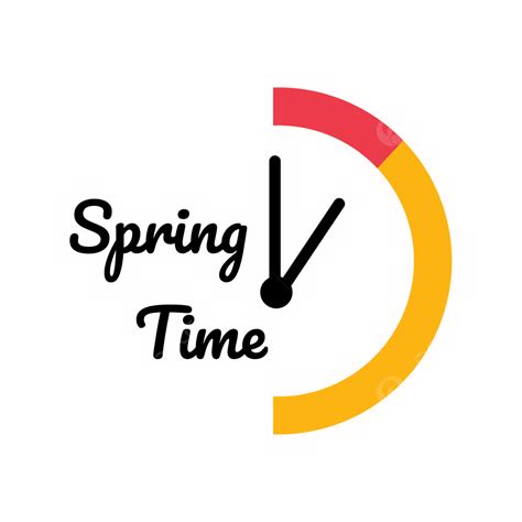 Time Clock Png Picture Spring Time Red Yellow Clock Spring Seasons