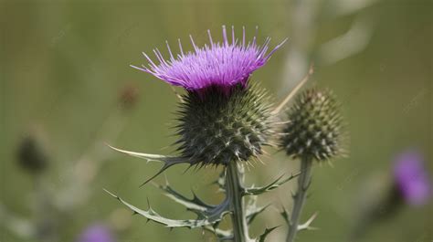 Thistle In A Flower Field Background Close Up Video Canada Thistle