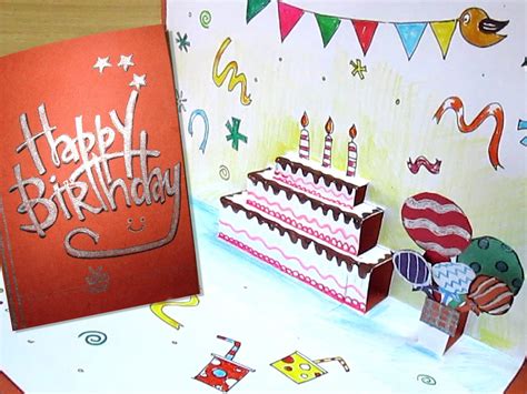 We'll show you how to make a pop up card in six simple steps, plus provide themed printables to get your creative juices flowing. Happy Birthday Cake, Pop Up Card Tutorial HomemMade Pop Up ...