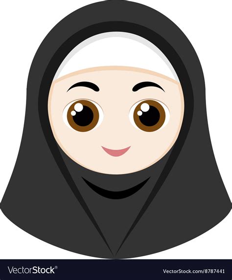 Cartoon Girl With Hijab Royalty Free Vector Image