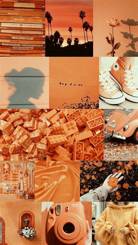 'red retro collage ' poster by p <3. Pin by caitlin on aesthetic | Orange wallpaper, Orange ...