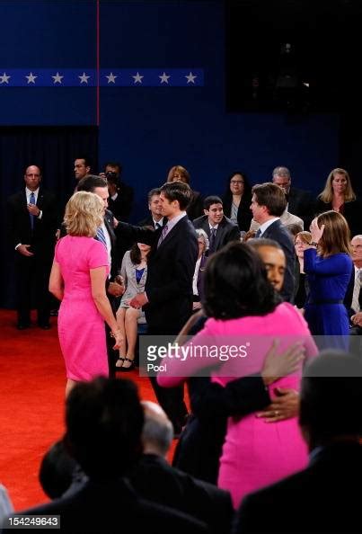 Republican Presidential Candidate Mitt Romney Is Greeted By His Wife