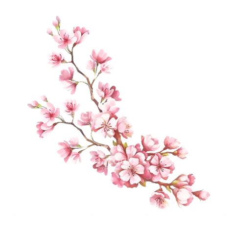 Japanese Cherry Blossom Branch Drawing