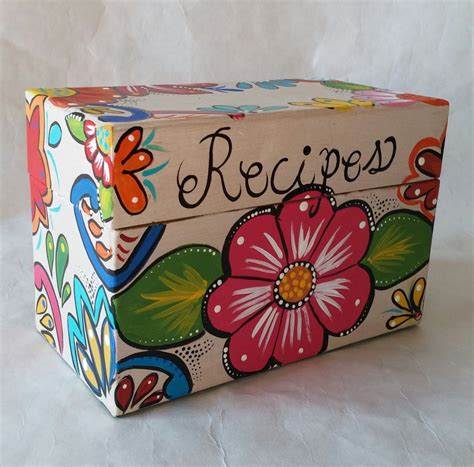Recipe Box Hand Painted Recipe Box Grandmother T T Etsy