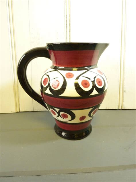 Vintage French Pottery Wine Pitcher Water Jug 50s Ceramics Etsy