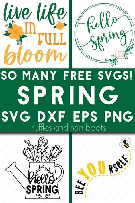 Spring Svg Free Cut Files For Spring Crafting Ruffles And Rain Boots