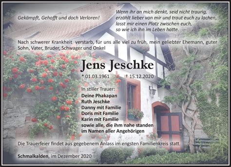 Fill out the form below and i'll answer as soon as i can! Traueranzeigen von Jens Jeschke | franken-gedenkt.de