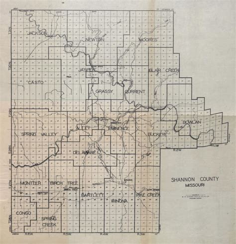 Map Of Shannon County Missouri Mu Digital Library University Of