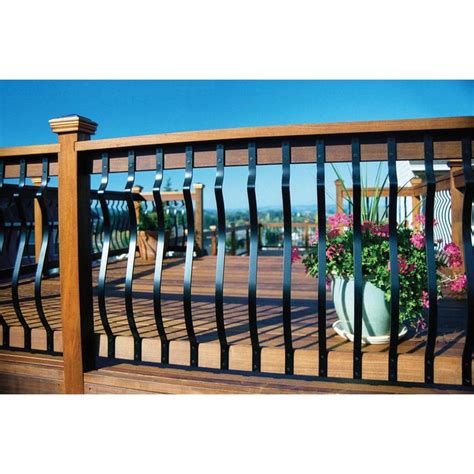 Exterior deck railing kit 4 ft. DeckoRail 32-1/4 in. x 1 in. Black Aluminum Contour ...