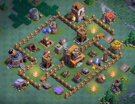 It will be hard to 3 or 2 stars this base layout using air as. Top 18+ Best Builder Hall 4 Base (New! Update) | 2000 ...