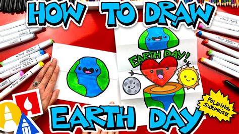 How To Draw An Earth Day Folding Surprise Art For Kids Hub