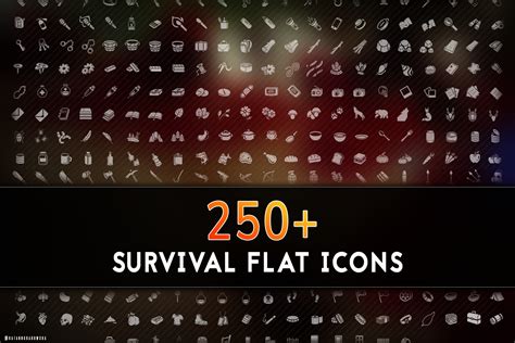 250 Survival Flat Icons 2d Icons Unity Asset Store