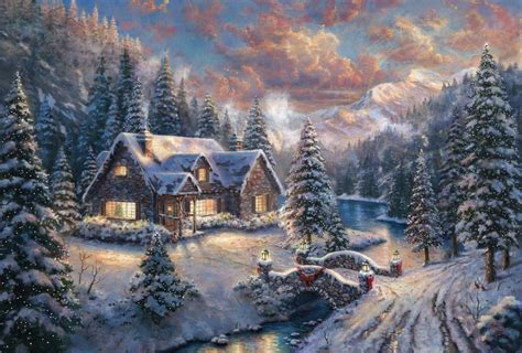 High Country Christmas By Thomas Kinkade Cv Art And Frame