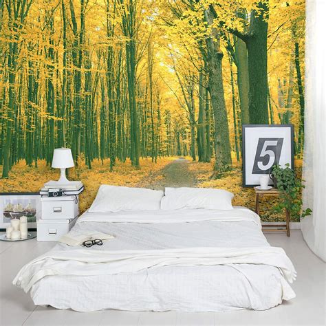 Woodland giant wall mural (8 sheet): Golden Fall Forest Wall Mural