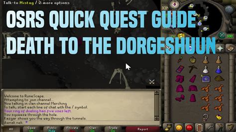 Quick Quest Guides Death To The Dorgeshuun 1330 Youtube