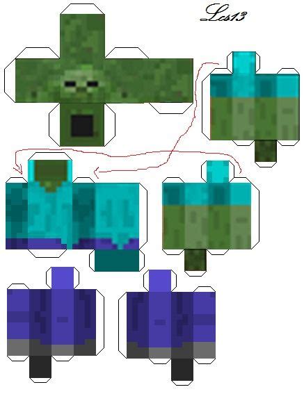 Zombie Minecraft Papercraft Minecraft Mobs Minecraft Birthday Party Minecraft Characters