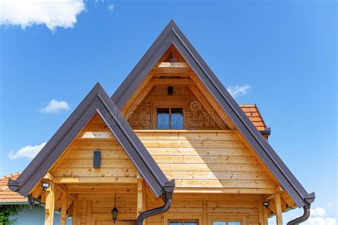 Wooden Housing Construction The Roof Of A Timber Frame House Frame