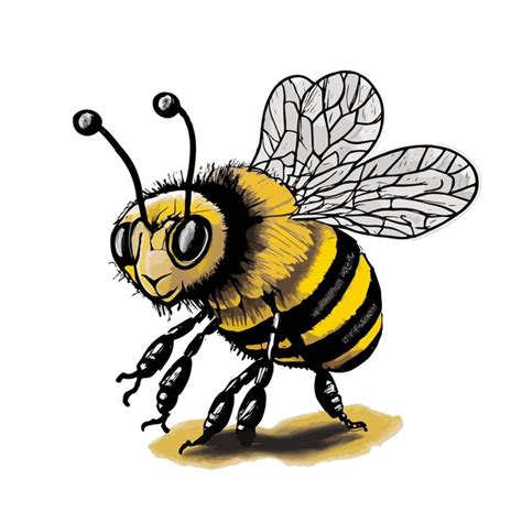 Premium Vector Hand Drawn Honey Bee Cartoon Illustration Vector Design