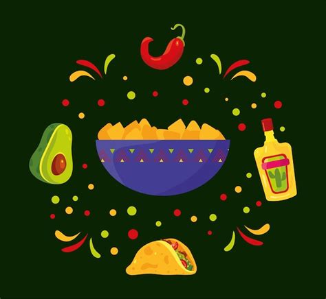 Premium Vector Mexican Food Icons Set