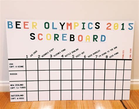 Beer Olympic Beer Olympics Scoreboard Beer Olympics Party