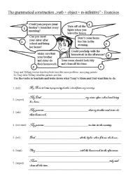 Then read the conversation below to learn more. exercise 1 verb+object+to-infinitive - ESL worksheet by ...