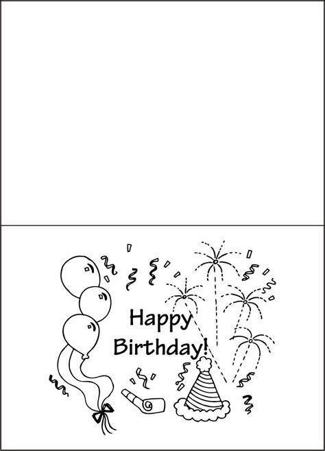 Printable Birthday Cards For Coloring Free Printable Birthday Cards