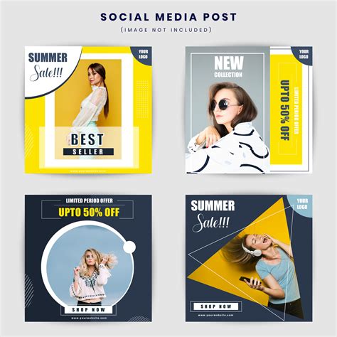 Geometric Social Media Post Design Template 679612 Vector Art At Vecteezy