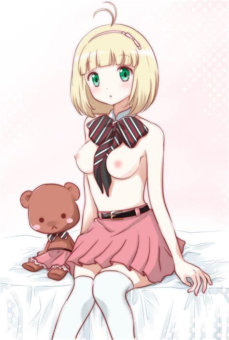 Moriyama Shiemi Ao No Exorcist Blonde Hair Breasts Short Hair