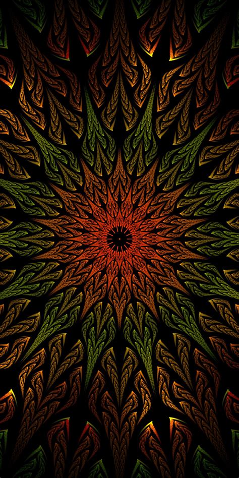 1080x2160 Fractal Mandala Pattern Ornament Wallpaper Mandala
