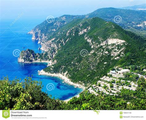 Blue Lagoon Coast Landscape Ionian Sea On Corfu Island Stock Photo Image Of Beach Corfu