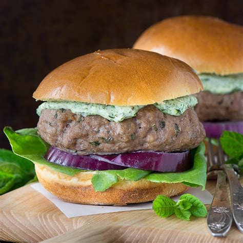 Minted Lamb Burgers With Herb Mayonnaise Charlotte S Lively Kitchen