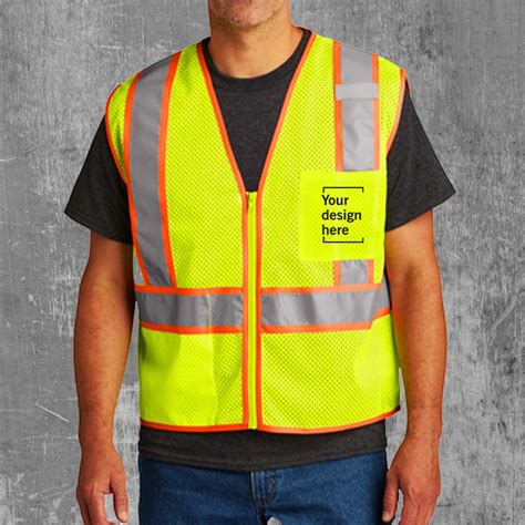 Ansi 107 Class 2 Mesh Zippered Two Tone Vest Colorscreen