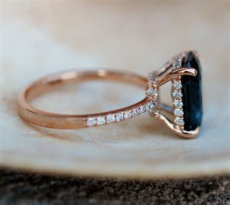 Teal Sapphire Engagement Ring 24ct Emerald Cut Blue Green Sapphire