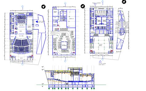Mall And Theater Plan Cadbull