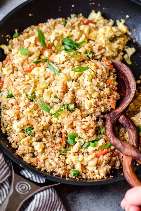 Add cauliflower rice and cook until rice is slightly dry and onions are browned. Cauliflower "Fried Rice" | Recipe | Cauliflower fried rice ...