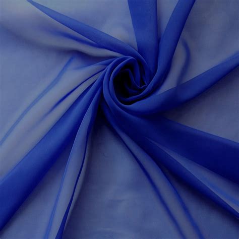 Chiffon Fabric Royal Blue By The Yard