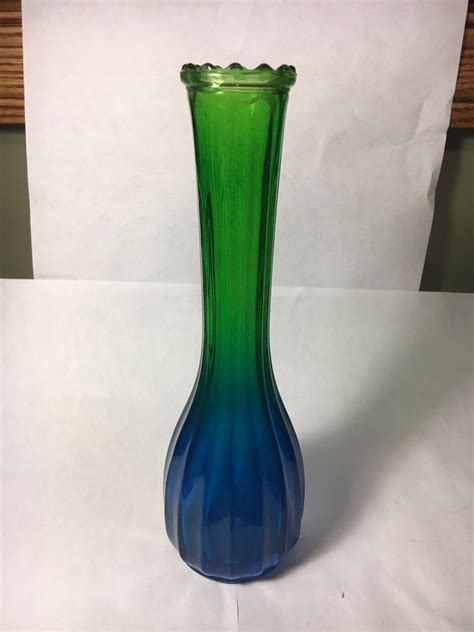 Vintage Amberina Vase Blue Green Flash Bud Type Vase Etsy