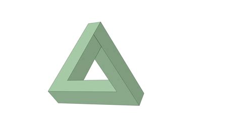 3d Printed Penrose Triangle Impossible Object Optical Illusion By