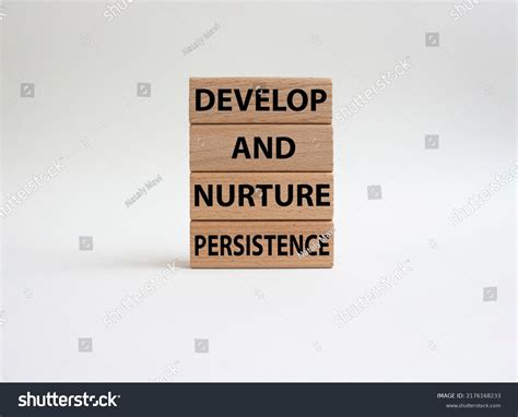 Persistence Development Symbol Wooden Blocks Words Stock Photo