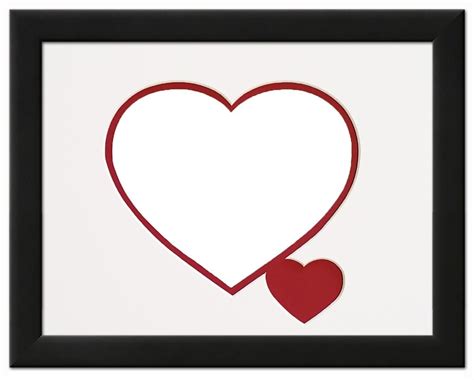 Heart And Love Picture Frame Black Wood Frame With Heart Shaped Double