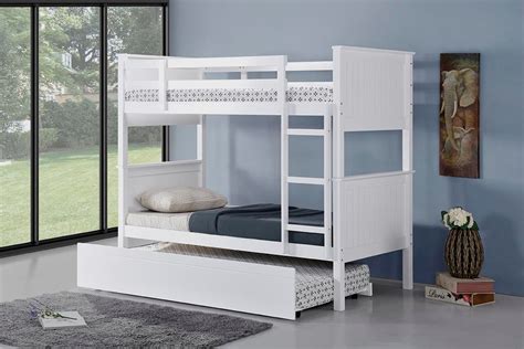 Cosmos White Single Bunk Beds With Trundle Nz Lifestyle Imports