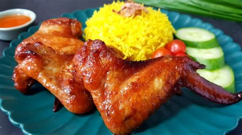 Honey Roasted Chicken With Fragrant Turmeric Rice Nasi Ayam Madu Youtube