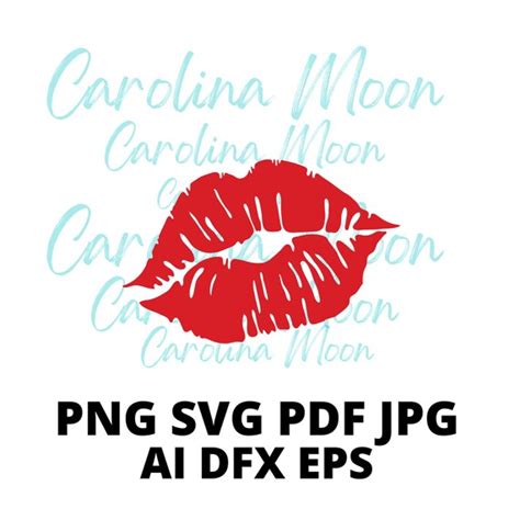 Kiss Red Lips Lips Svg Dxf Ai Eps Png And Pdf Etsy Uk