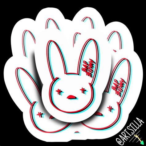 3d Bad Bunny Logo Sticker Etsy In 2020 Bunny Logo Logo Sticker