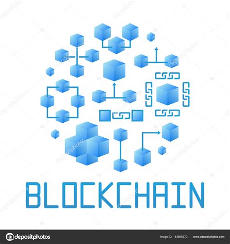 However, bitcoin is only one of the blockchain implementations. Blue blockchain technology round vector illustration ...