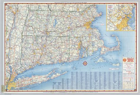 Rhode islands 10 largest cities are providence, warwick, cranston, pawtucket, east providence, woonsocket, newport and central falls. Shell Highway Map of Massachusetts, Connecticut, Rhode ...