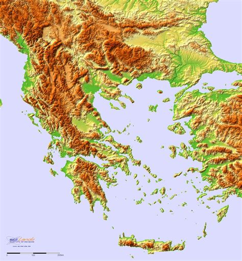 Topographical Map Of Greece Topographic Map Greece Southern Europe