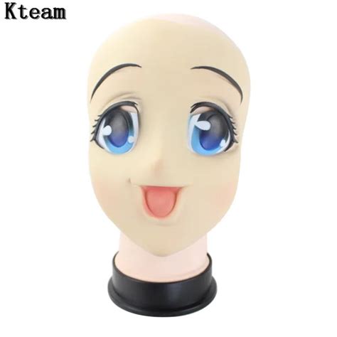Top Grade Halloween Party Female Mask Latex Rubber Adult Anime Blue
