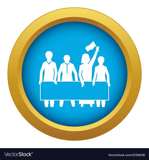 Demonstration Crowd Icon Blue Isolated Royalty Free Vector